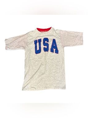 USA Vintage Graphic Tee-made in USA 100% Cotton 1990 Ringer Tshirt